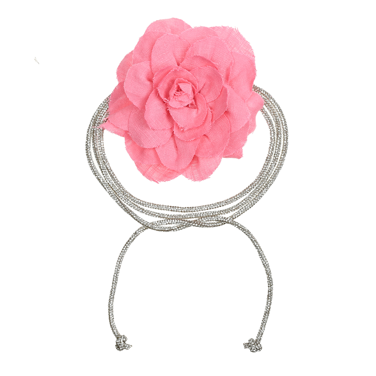 Аксессуар цветок из льна, розовый ALINE, размер unica