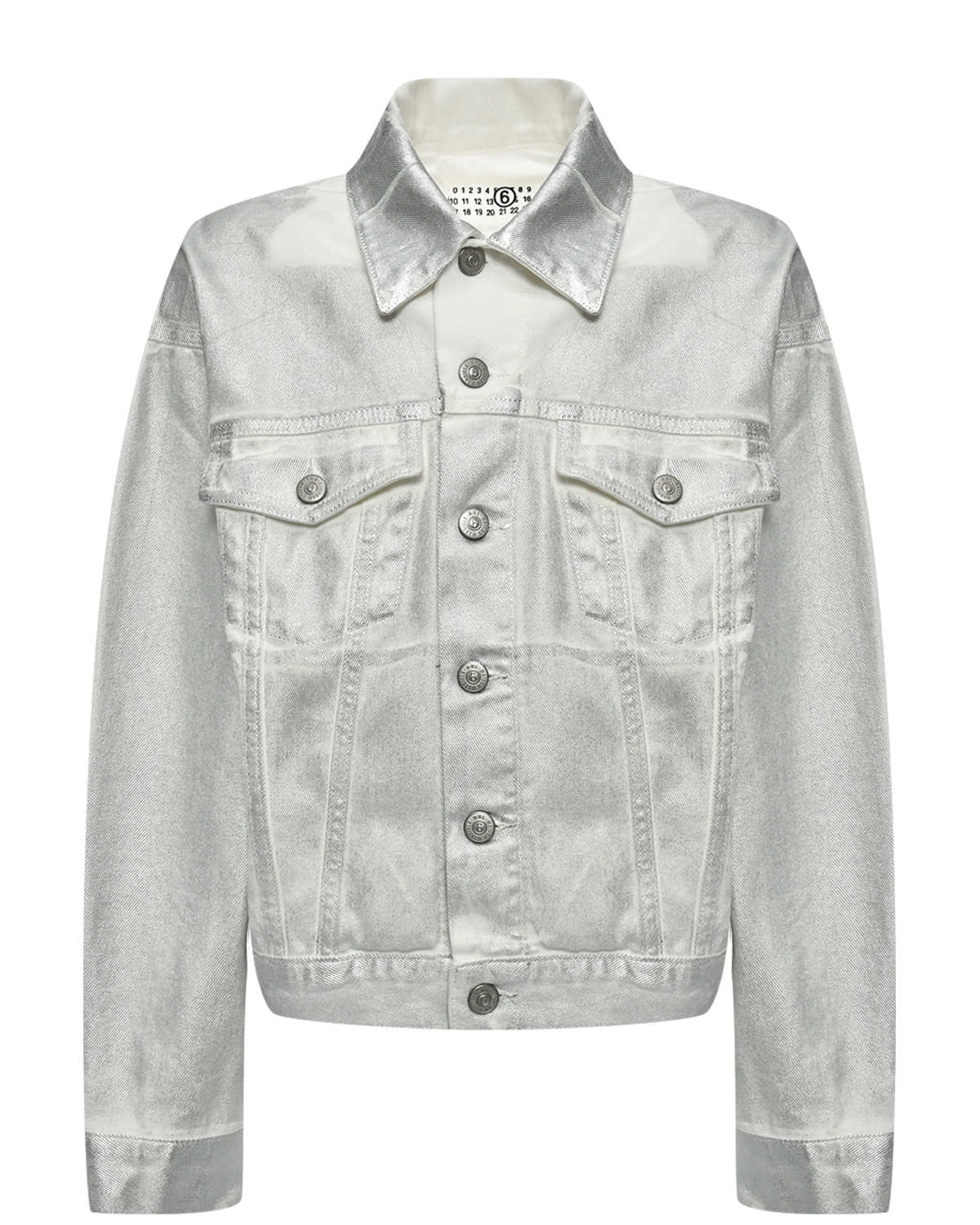 Джинсовая куртка серебристого цвета MM6 Maison Margiela, размер 152 - фото 1