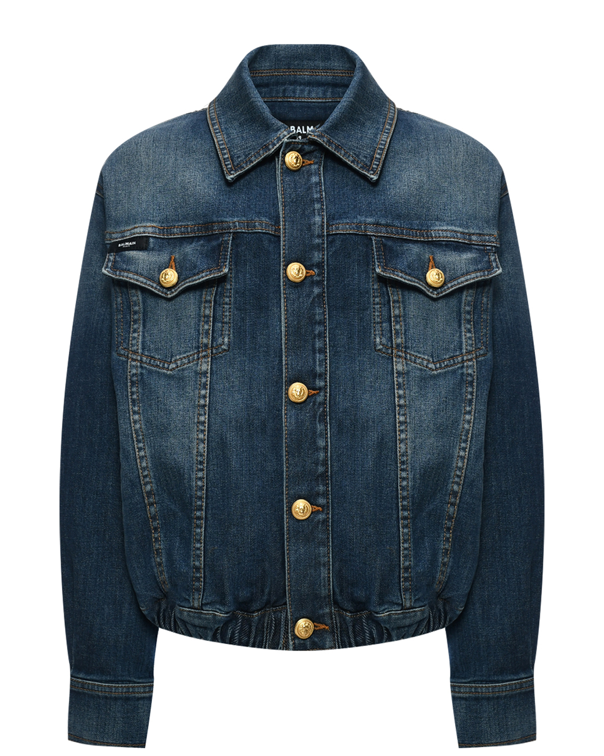 Выбеленная джинсовая куртка, синяя Balmain, размер 164, цвет синий - фото 1
