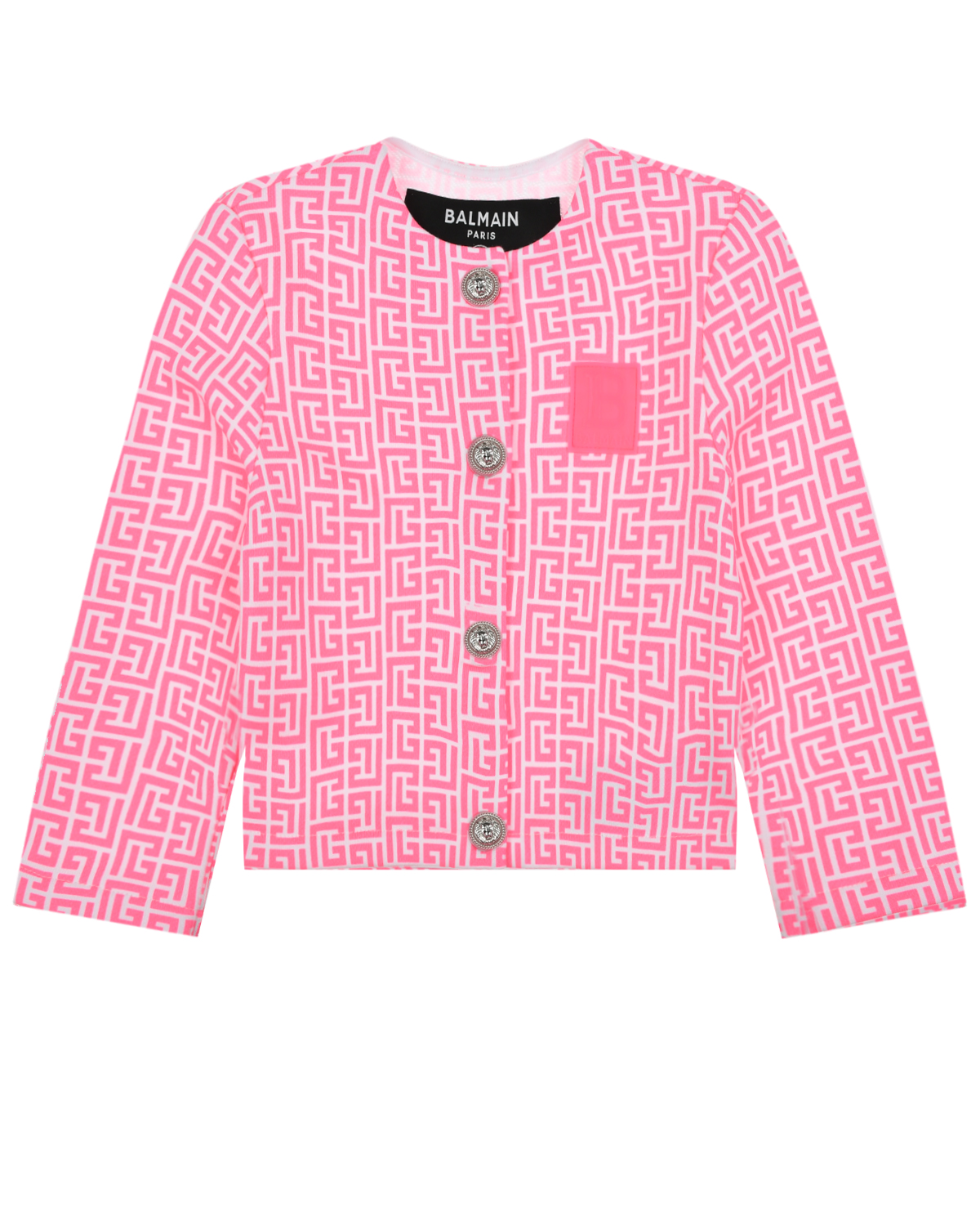 Пиджак со сплошным лого Balmain, размер 86, цвет нет цвета