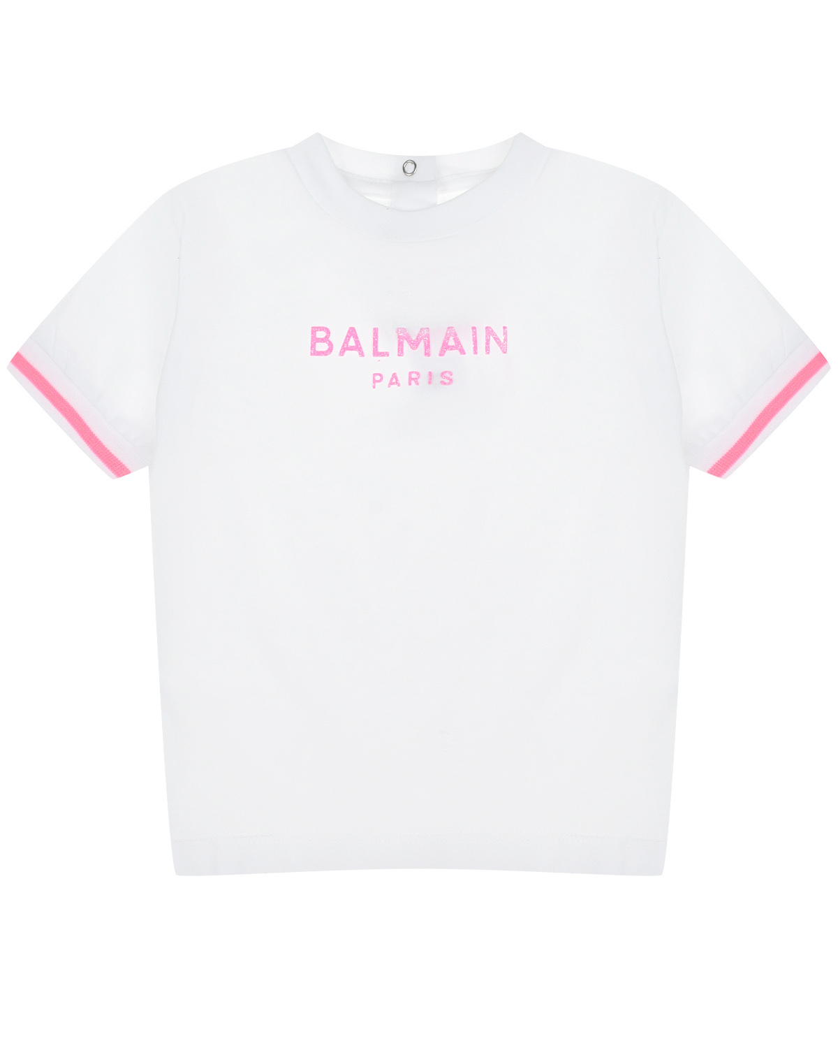 Футболка с розовым лого Balmain