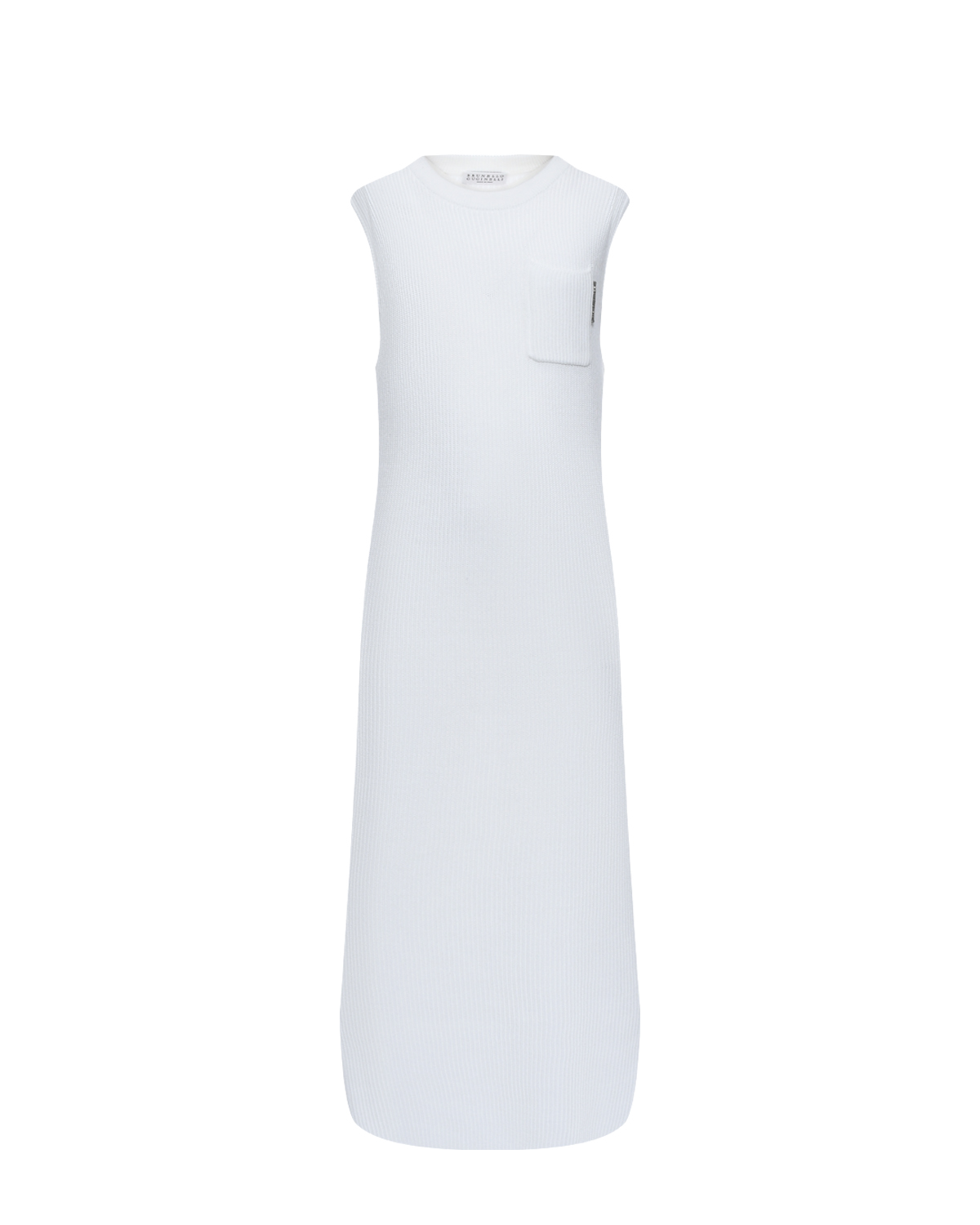 Вязаное белое платье Brunello Cucinelli футболка с контрастной отделкой горловины brunello cucinelli