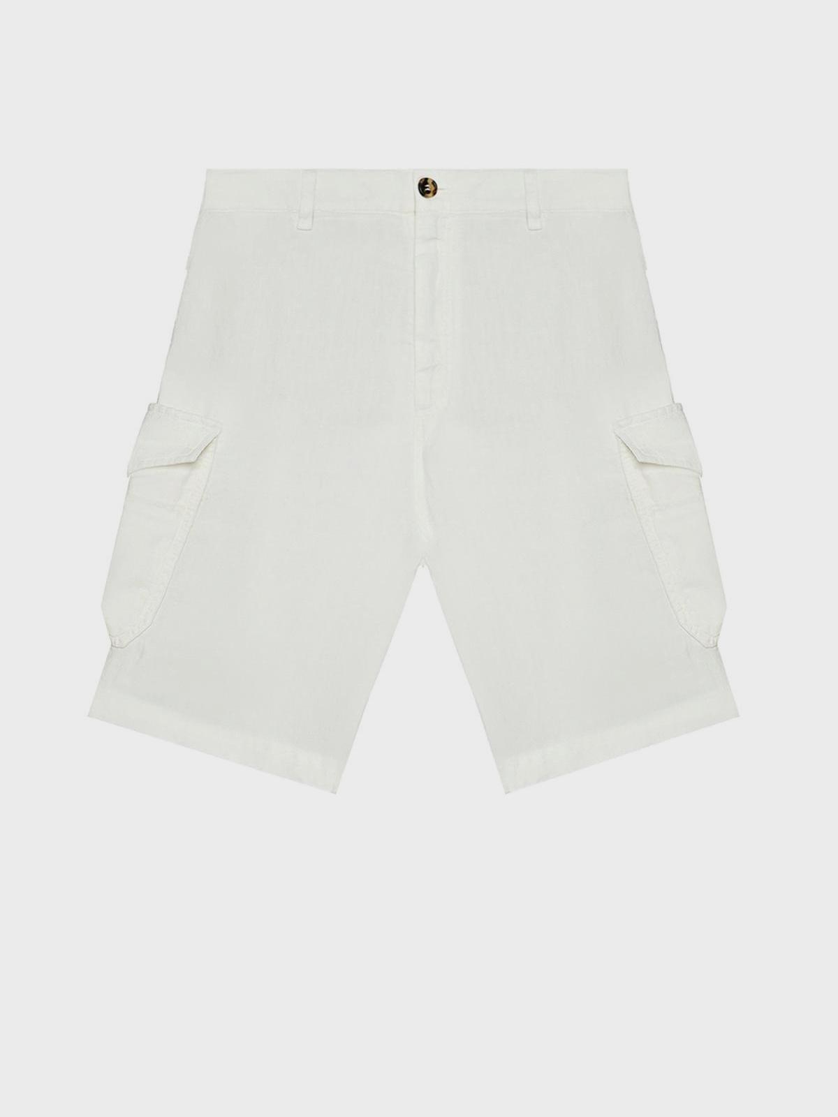 Льняные бермуды с карманами карго Brunello Cucinelli