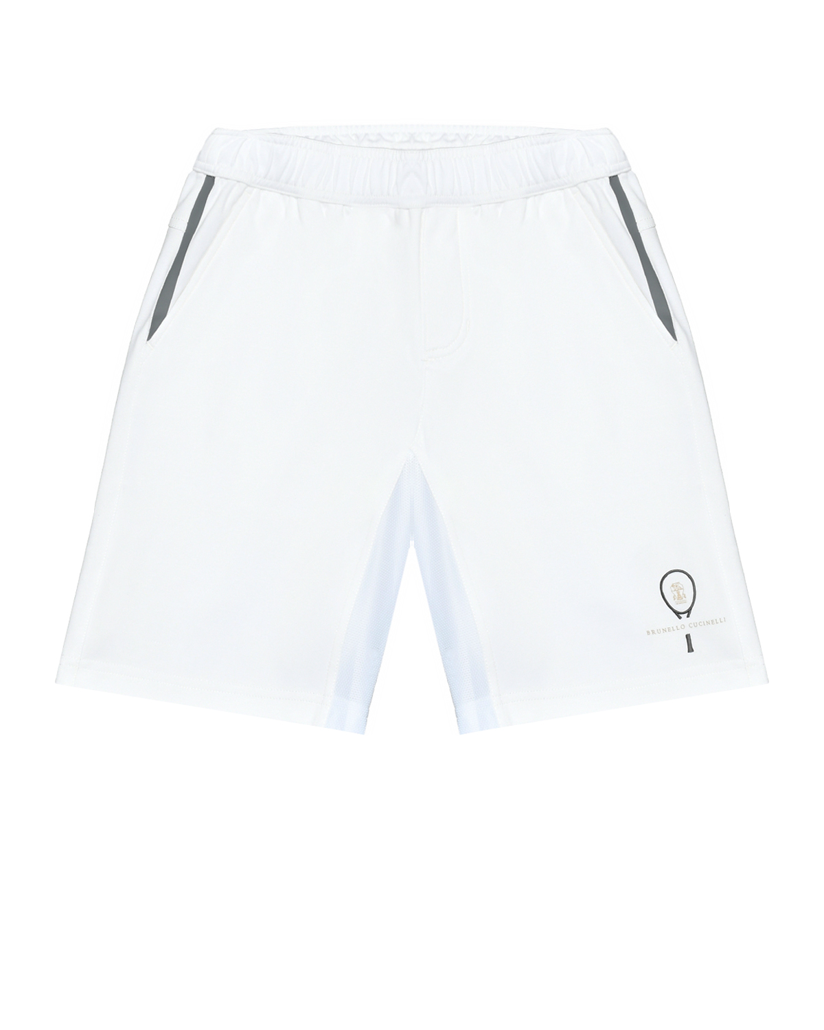 Бермуды спортивные с логотипом, белые Brunello Cucinelli, размер 140, цвет нет цвета