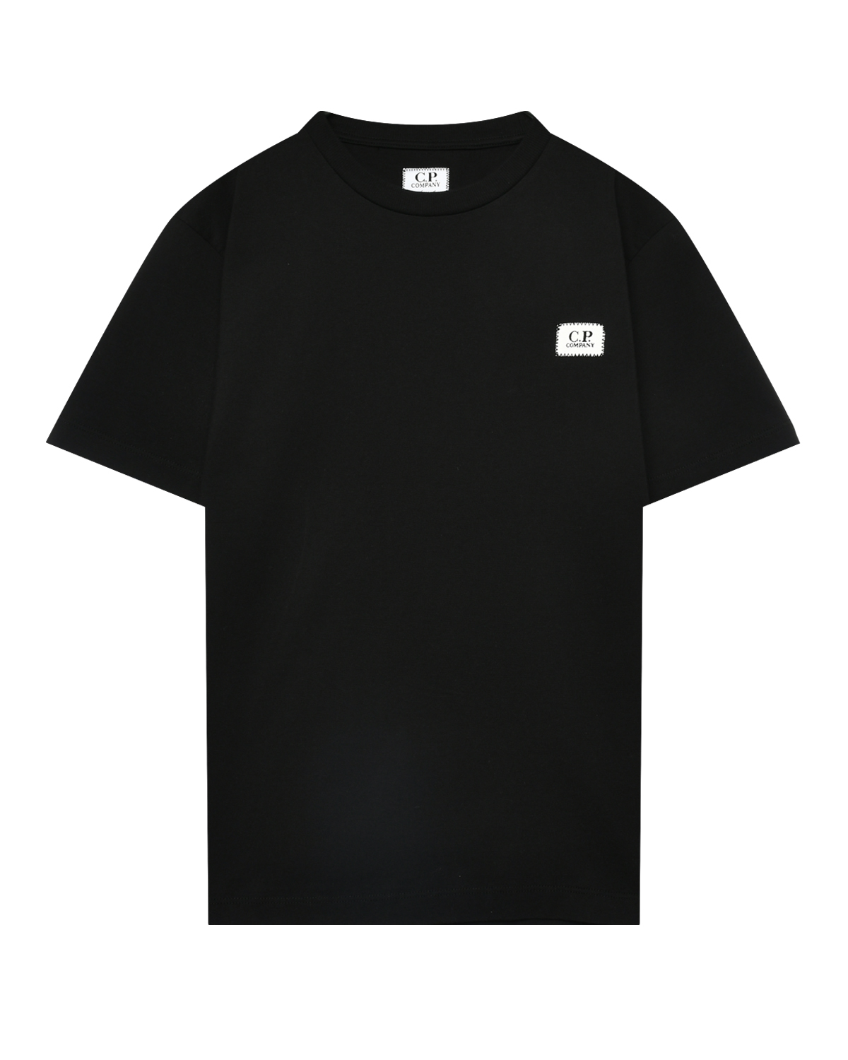 Футболка с лого на груди, черная CP Company