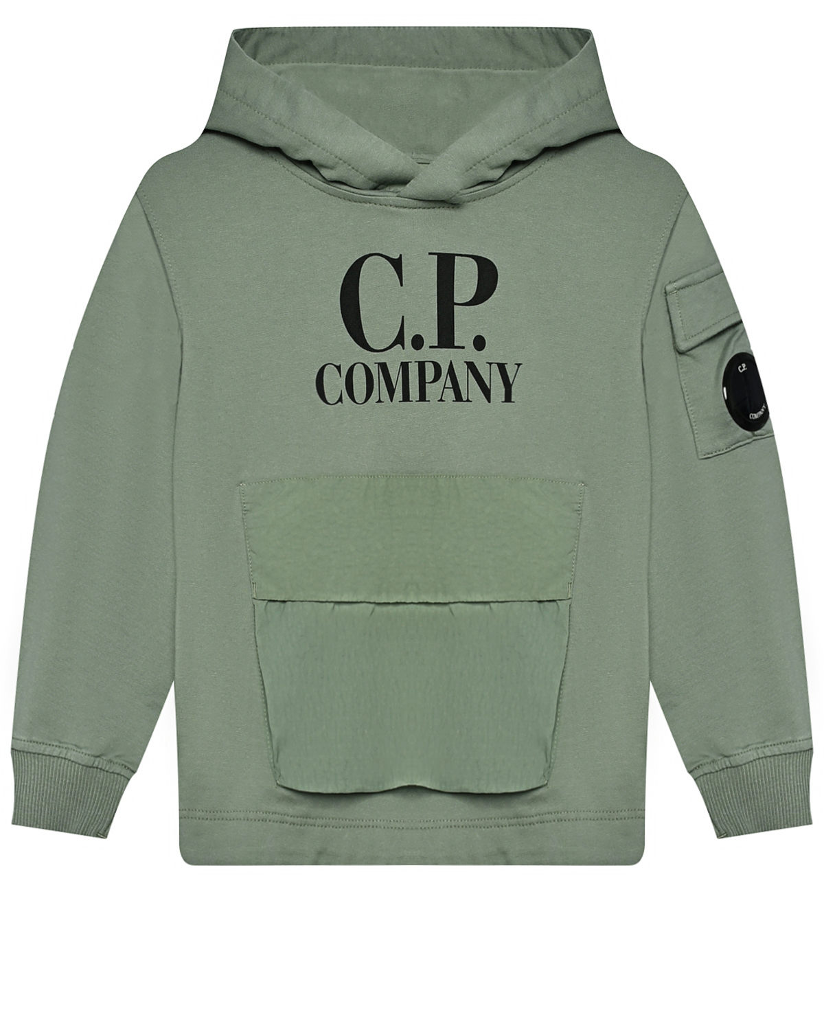 Толстовка-худи с лого и накладным карманом CP Company, размер 152, цвет нет цвета