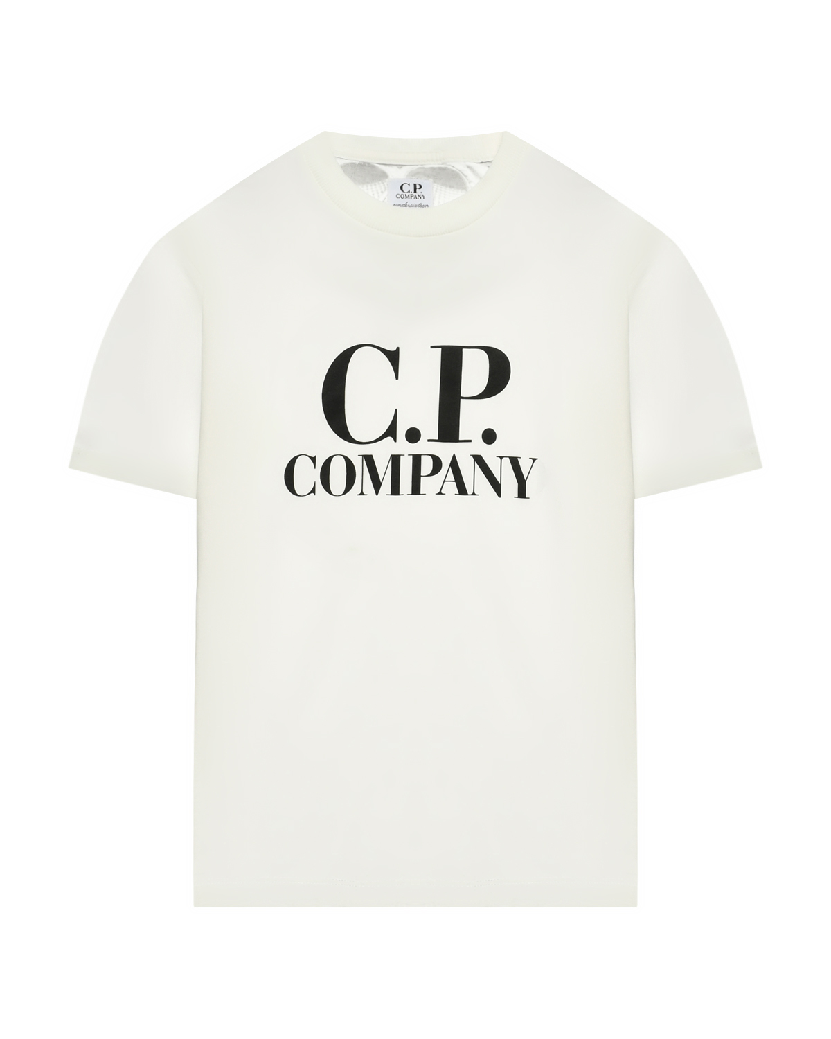 CP Company Футболка с черным лого, белая CP Company