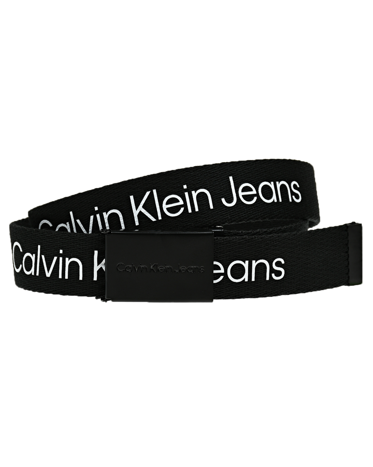 Calvin Klein Ремень с белым лого, черный Calvin Klein