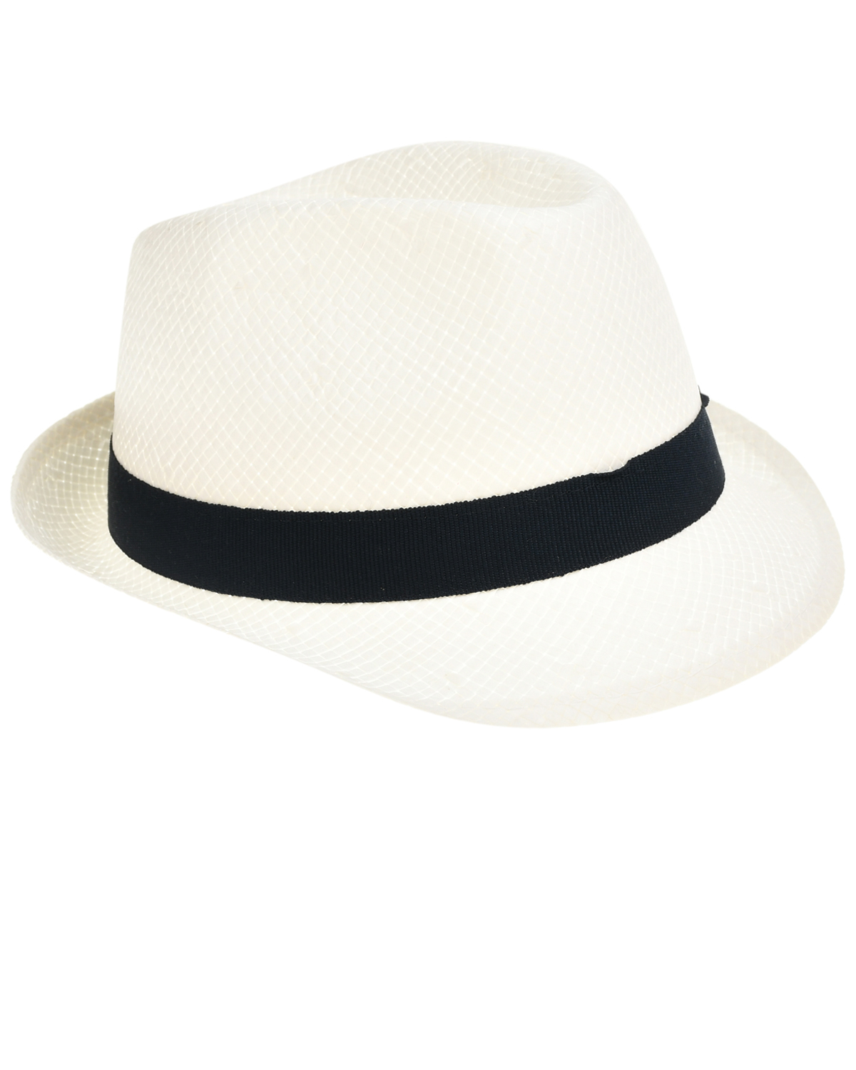 Белая шляпа с черной лентой Catya, размер 56, цвет нет цвета
