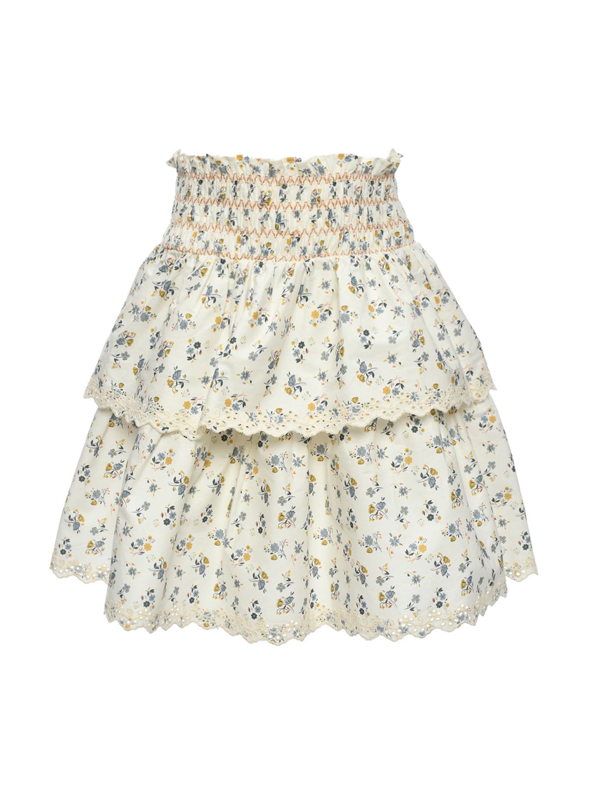 Юбка с ажурной отделкой, принт мелкие цветы Cera Una Volta