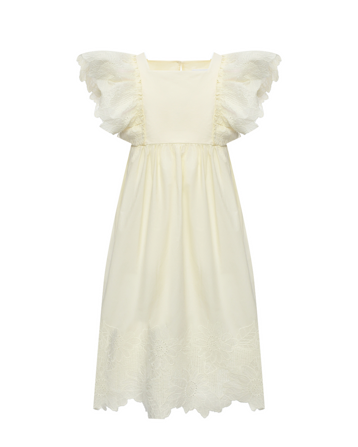 Платье А-силуэта, ажурные рукава-крылышки Cera Una Volta, размер 128, цвет кремовый - фото 1