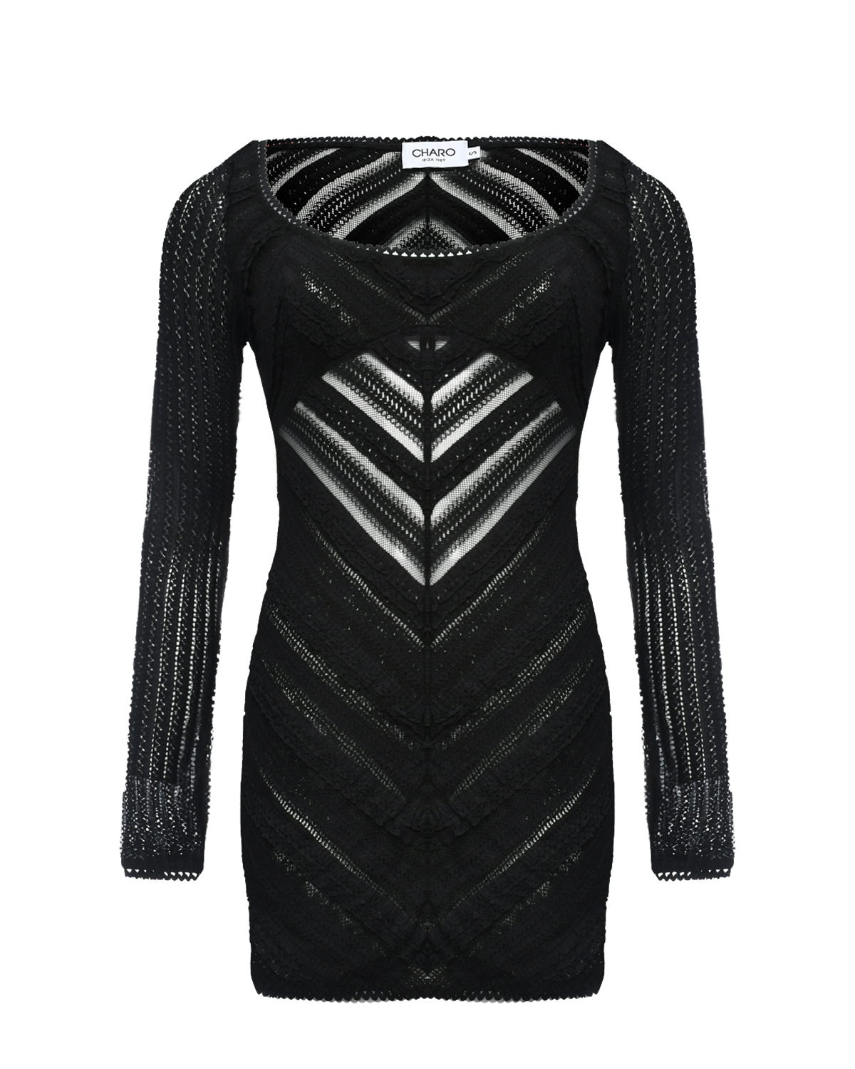 Мини-платье из фактурной ткани, черное Charo Ruiz, размер 42, цвет черный - фото 1