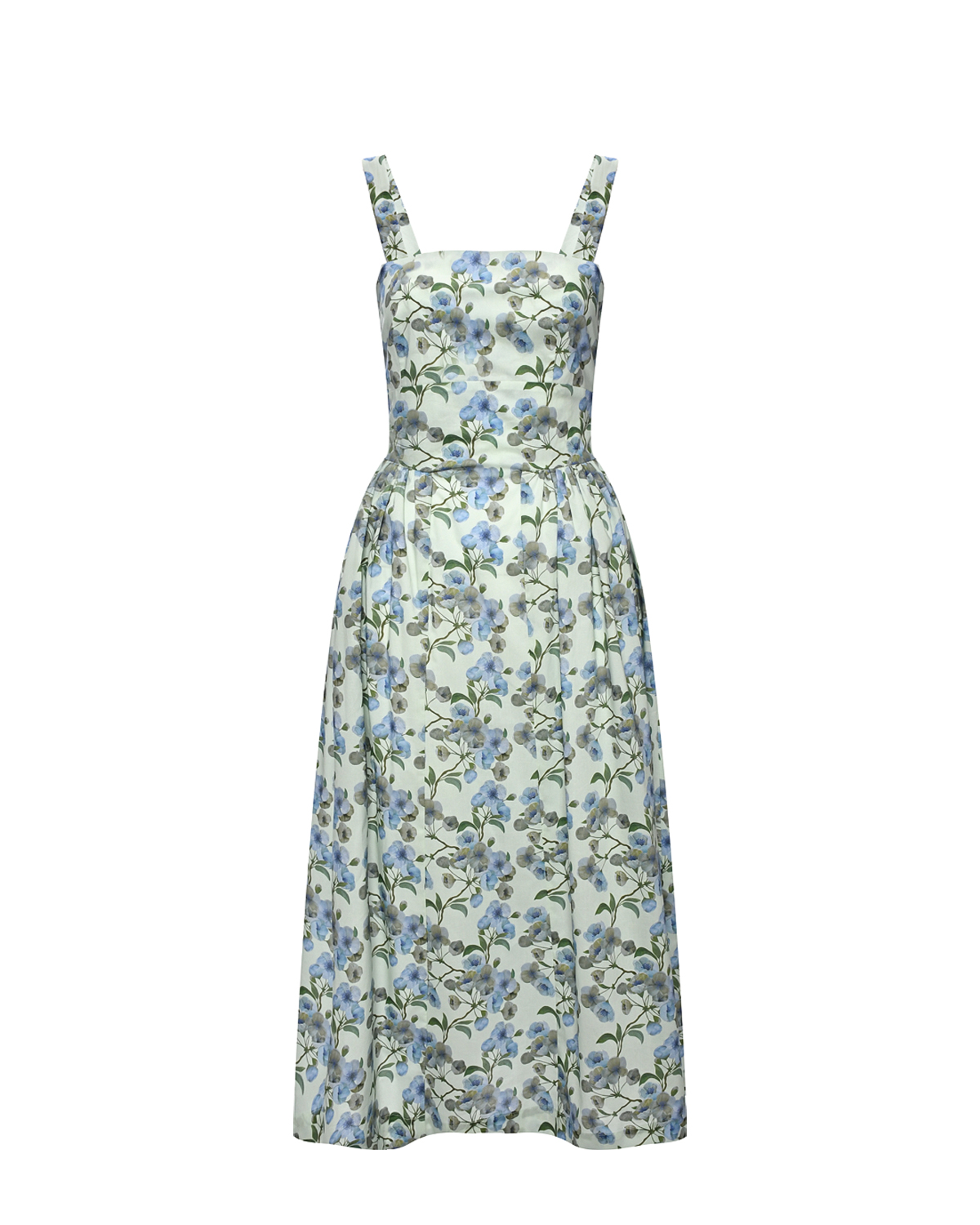 Платье с голубым цветочным принтом Dan Maralex, размер 42 - фото 1