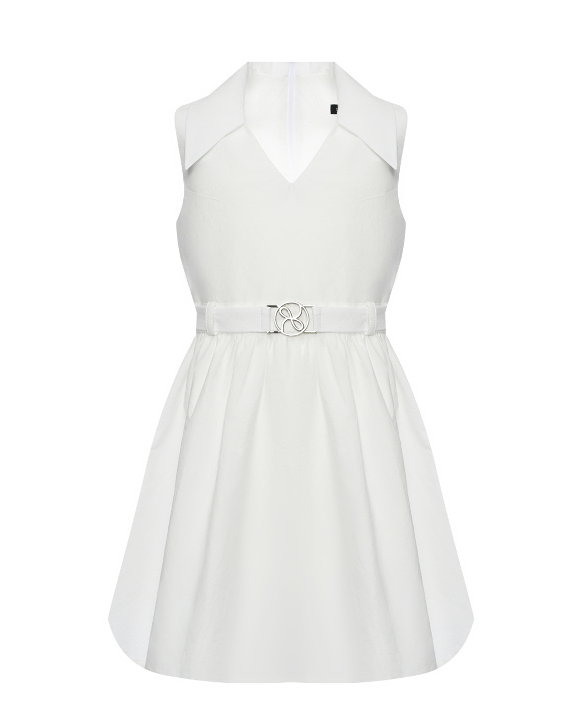 Платье с воротником и поясом, белое Dan Maralex, размер 152, цвет белый - фото 1