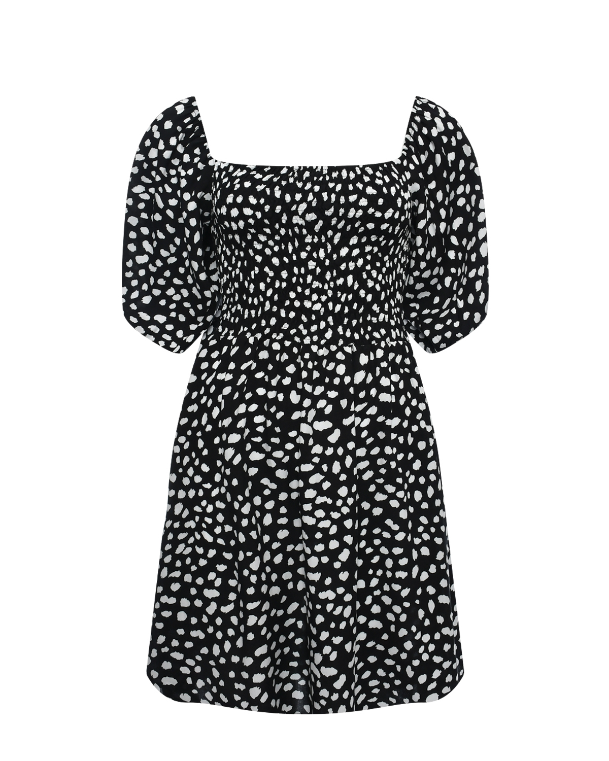 Платье в "размытый" горох, черное Dan Maralex, размер 46, цвет черный - фото 1
