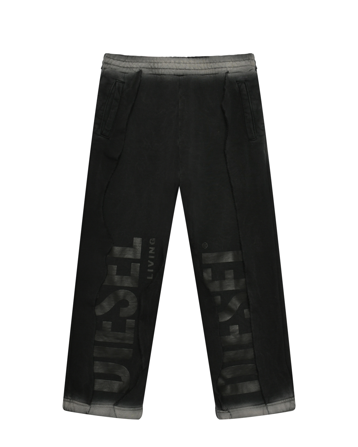 Спортивные брюки с лого, черные Diesel, размер 152, цвет нет цвета