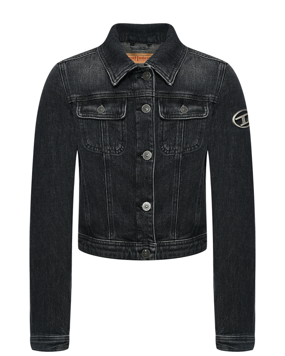 Джинсовая куртка, серая Diesel, размер 164, цвет нет цвета