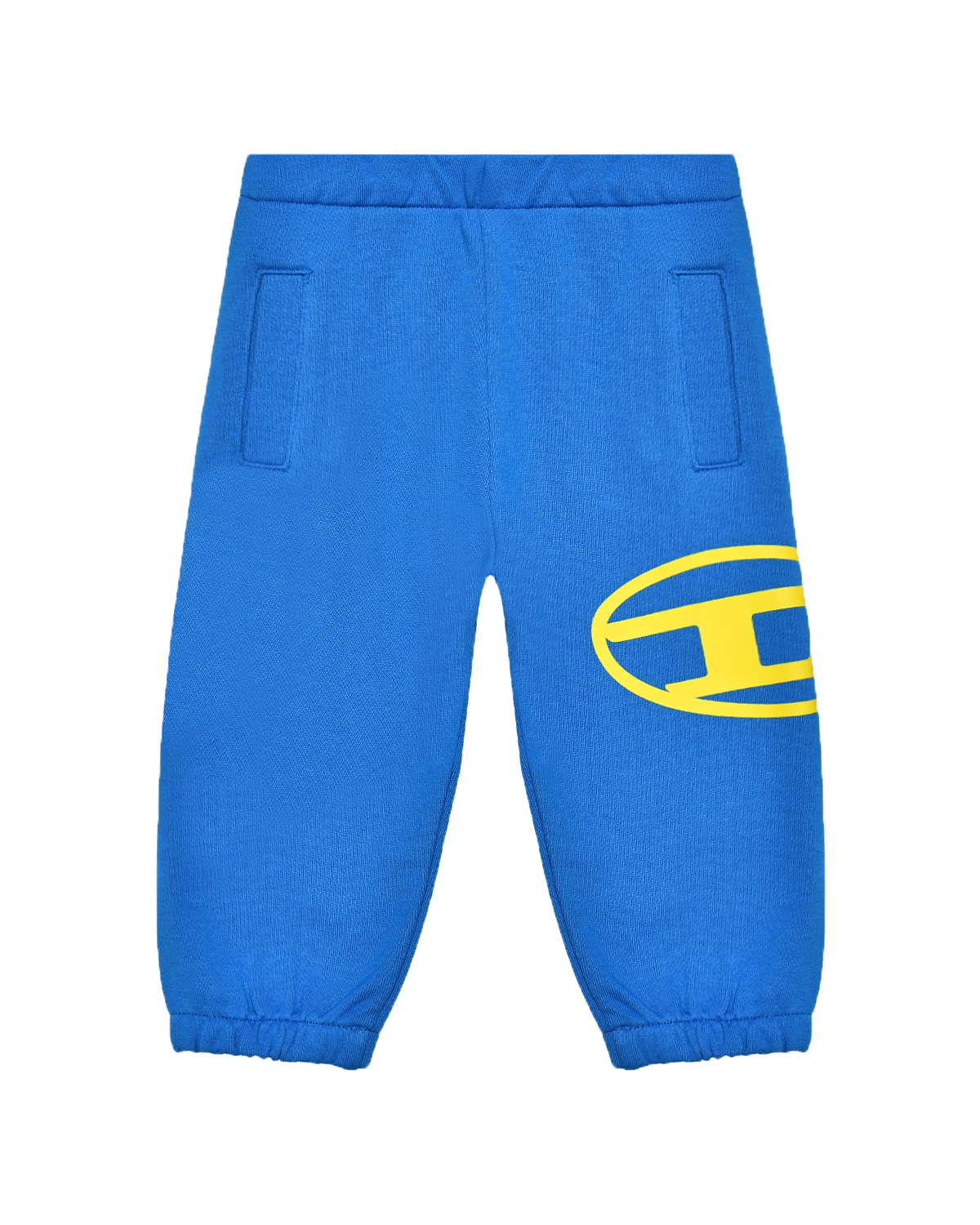 Спортивные брюки с желтым лого, синие Diesel спортивные брюки с поясом на кулиске черные diesel