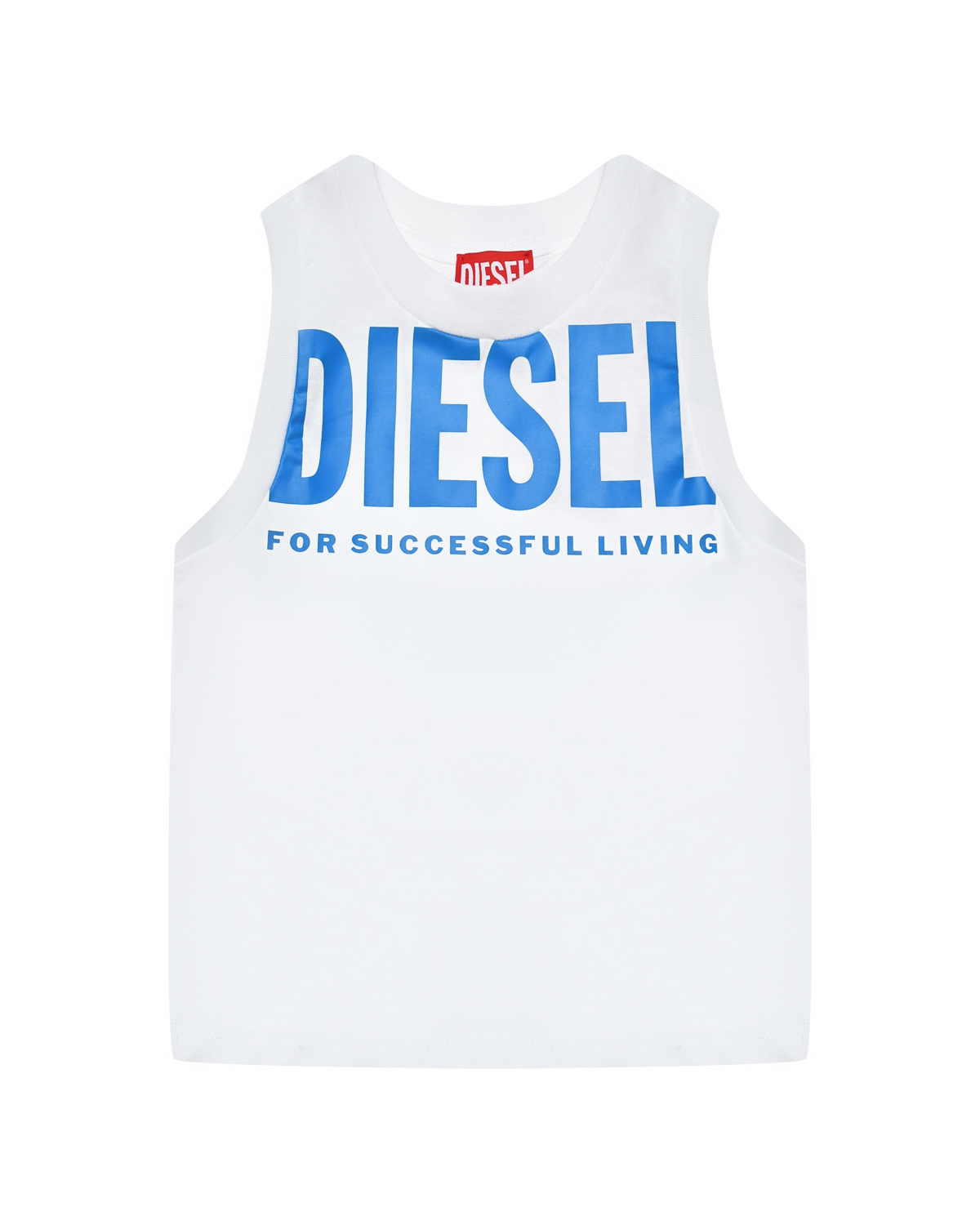 Футболка с синим лого, белая Diesel, размер 128, цвет нет цвета - фото 1