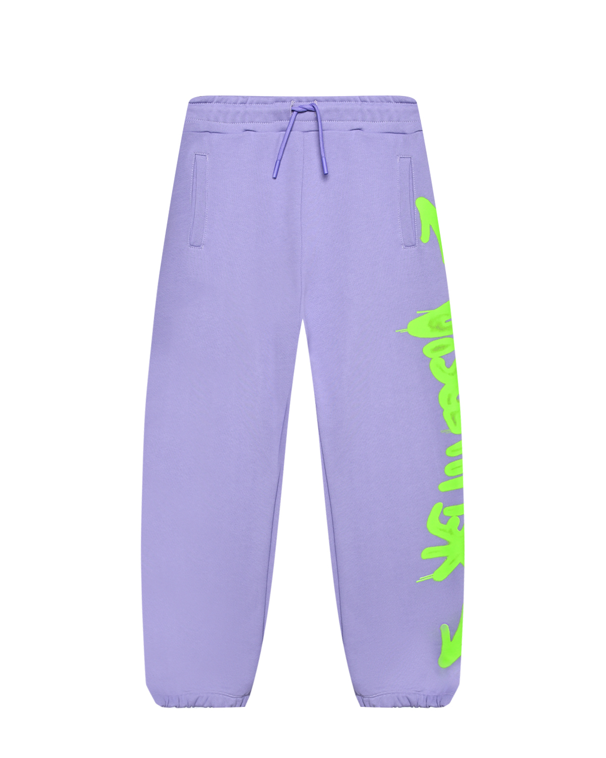 Спортивные брюки с салатовым лого Disclaimer, размер 140, цвет нет цвета - фото 1