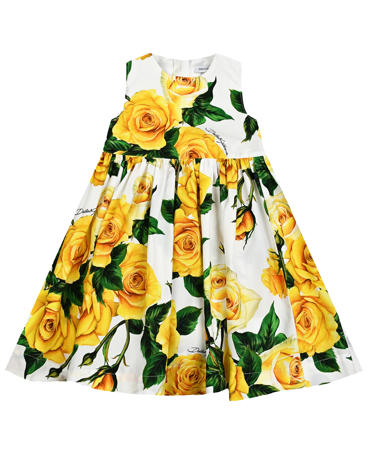 Платье с принтом "желтые розы" Dolce&Gabbana