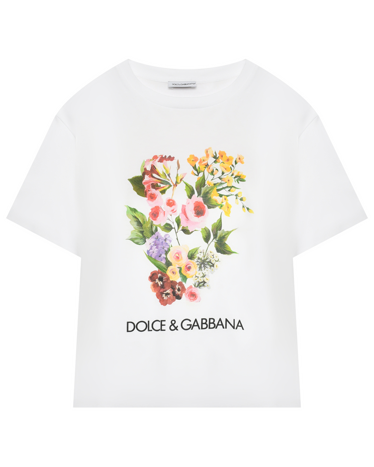 Футболка с цветочным принтом, белая Dolce&Gabbana футболка dolce