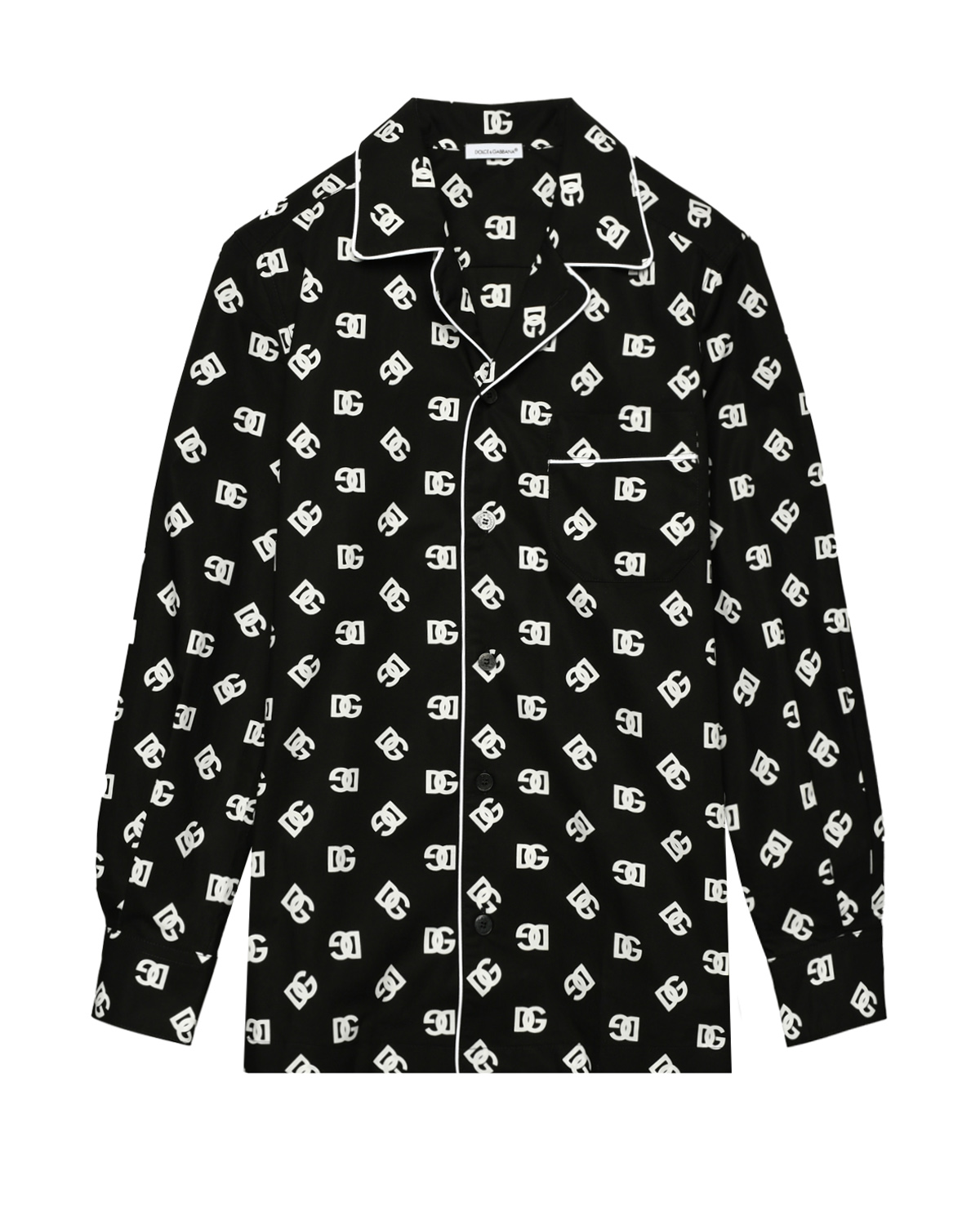 Рубашка со сплошным лого, черная Dolce&Gabbana