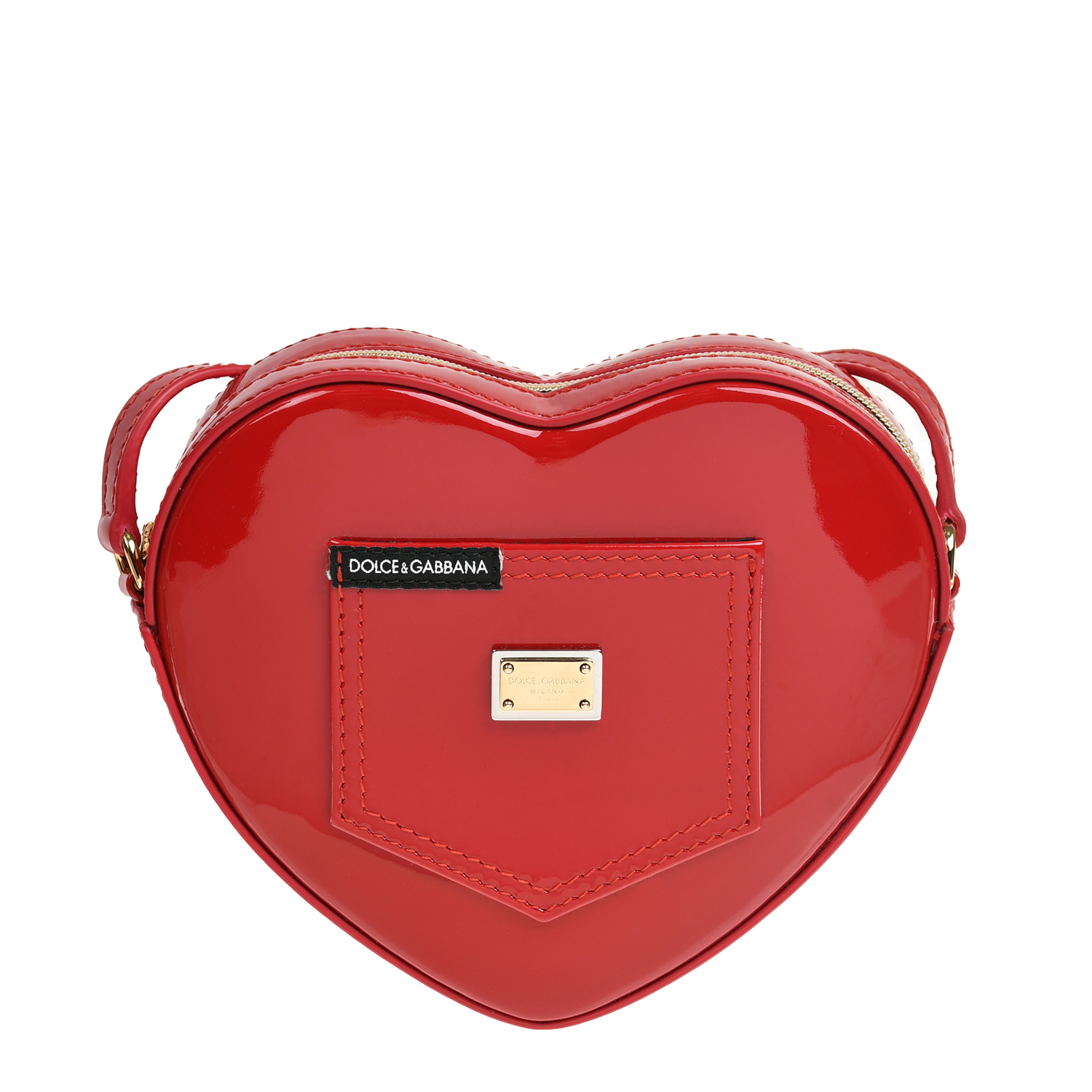 Сумка лакированная в форме сердца с логотипом DG, красная Dolce&Gabbana, размер unica, цвет красный