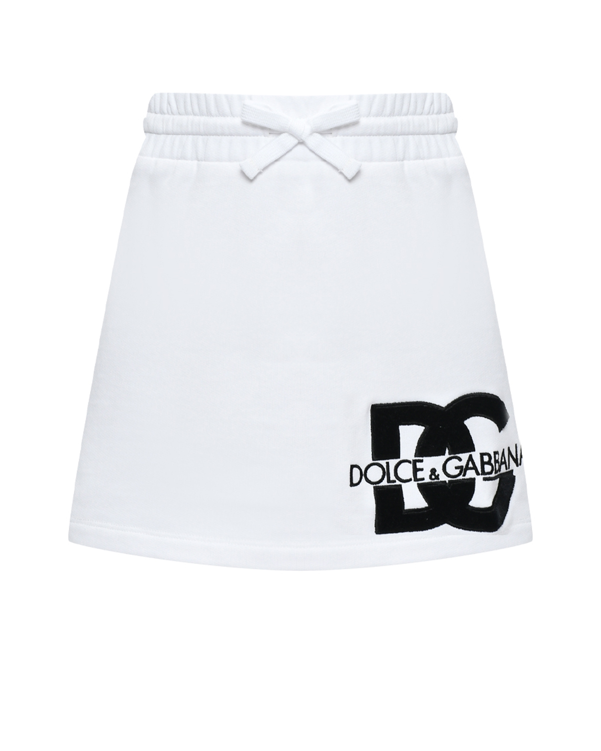 Юбка спортивная из хлопкового джерси Dolce&Gabbana, размер 128, цвет белый - фото 1