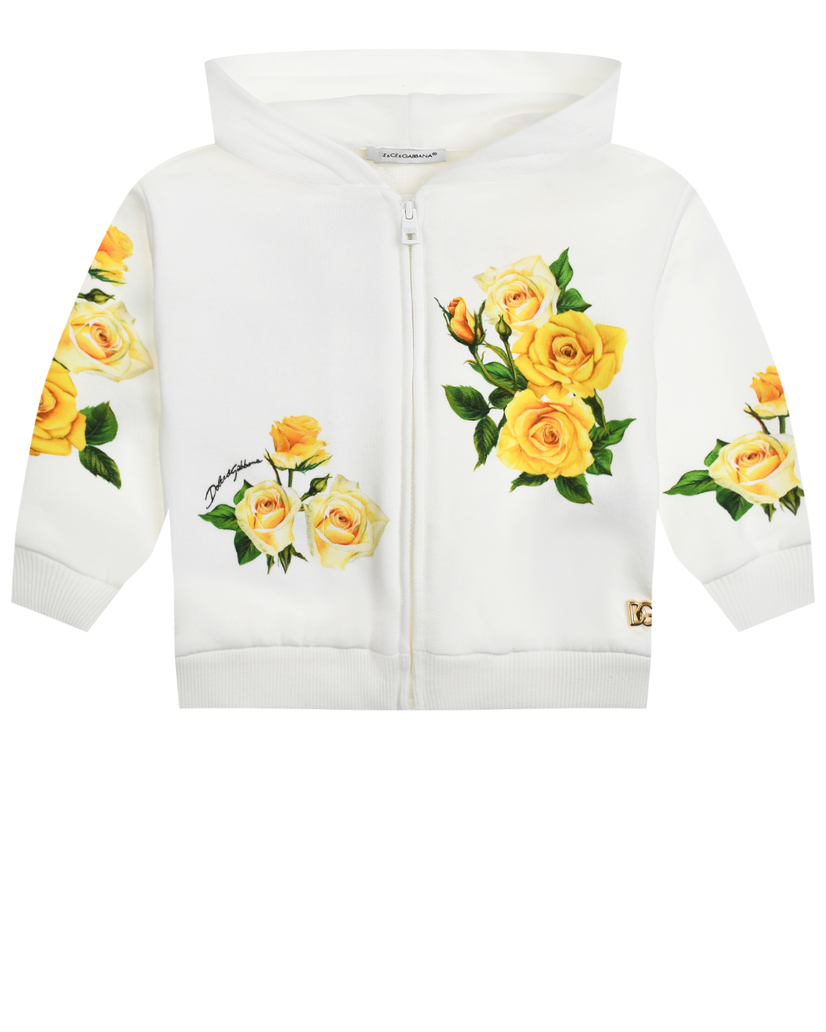 Спортивная куртка с принтом &quot;желтые розы&quot; Dolce&Gabbana