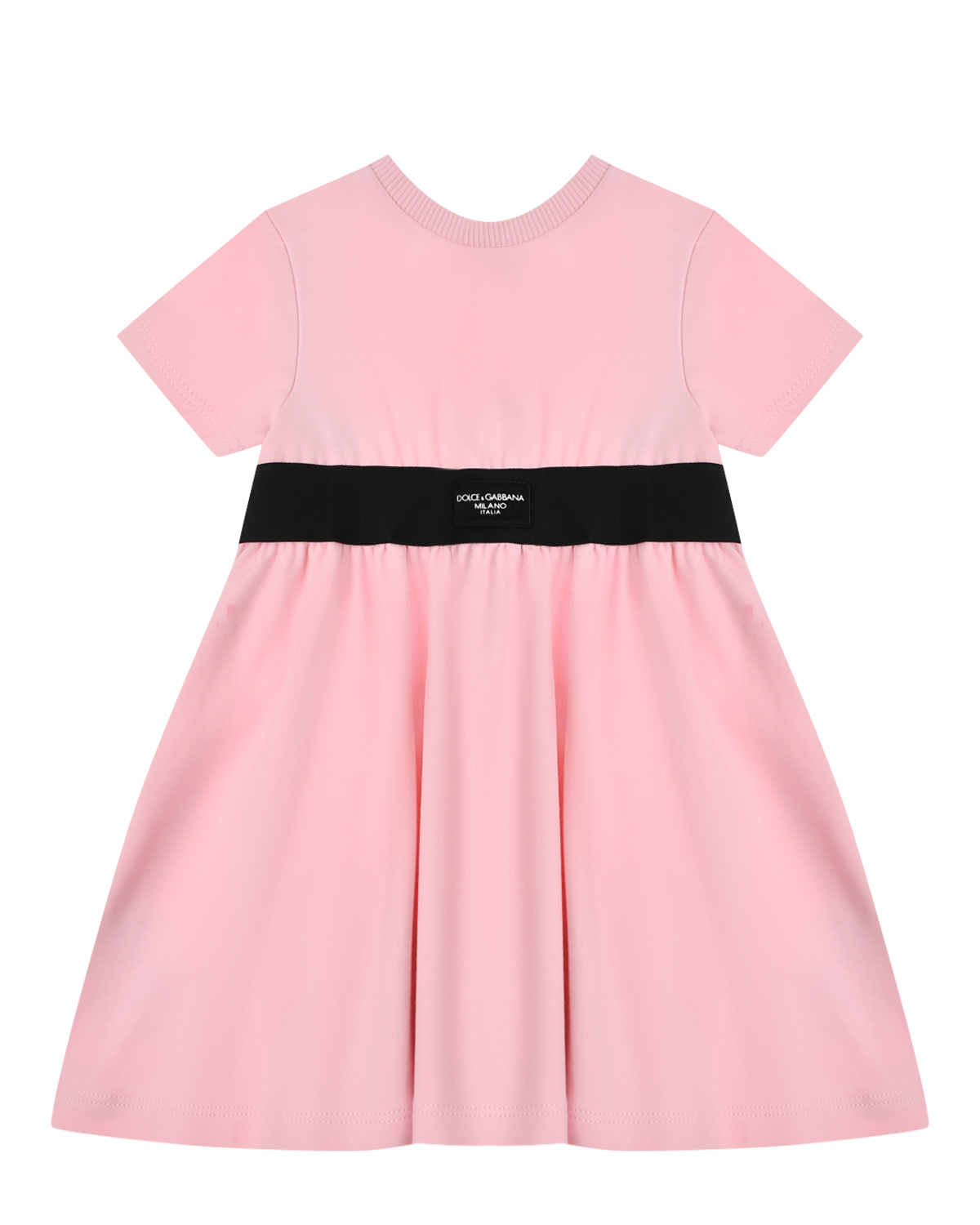 Платье с черным поясом, розовое Dolce&Gabbana, размер 80, цвет нет цвета - фото 1