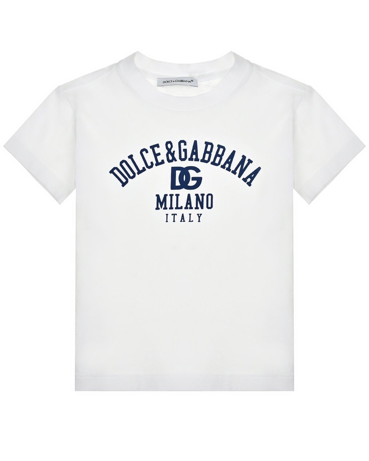 Футболка с синим лого. белая Dolce&Gabbana