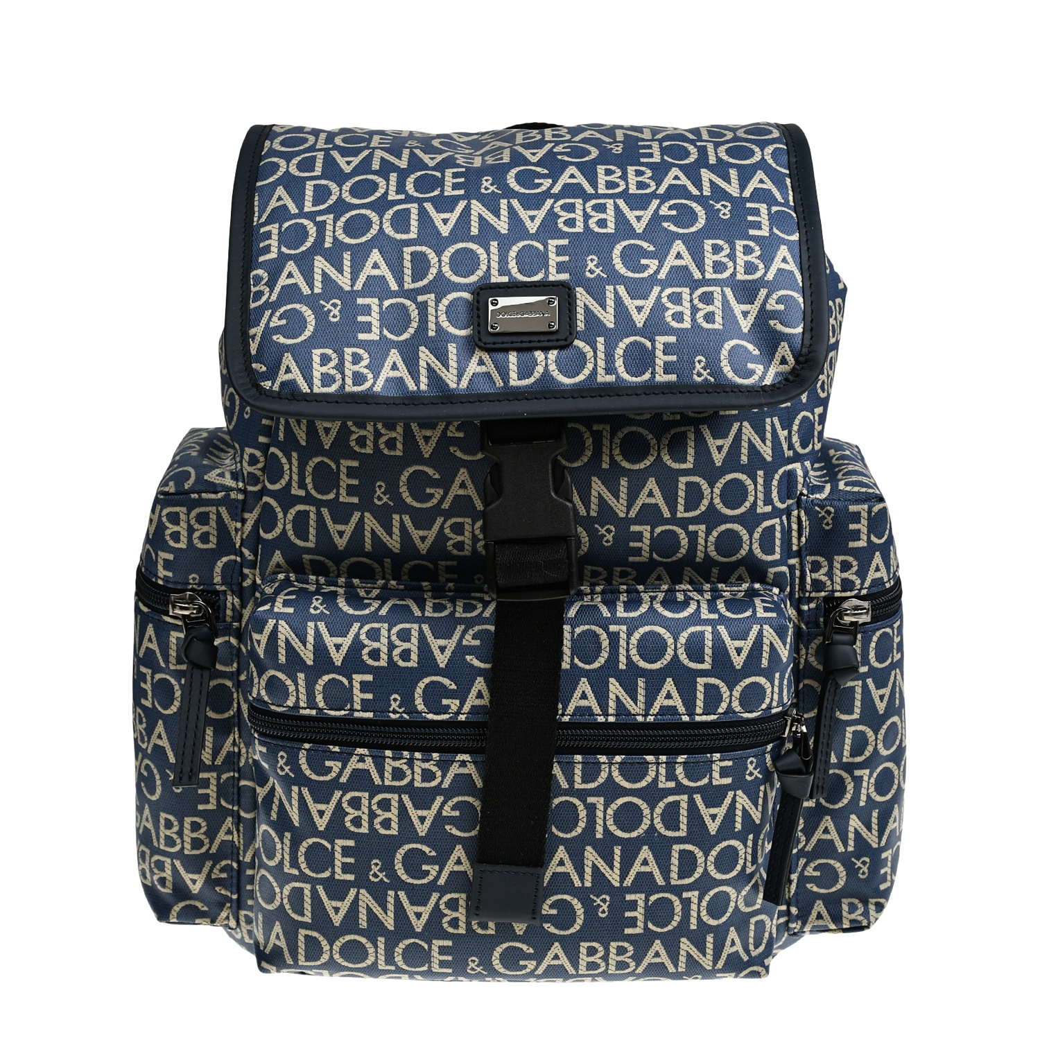Рюкзак жаккард сплошной логотип, тёмно-синий Dolce&Gabbana
