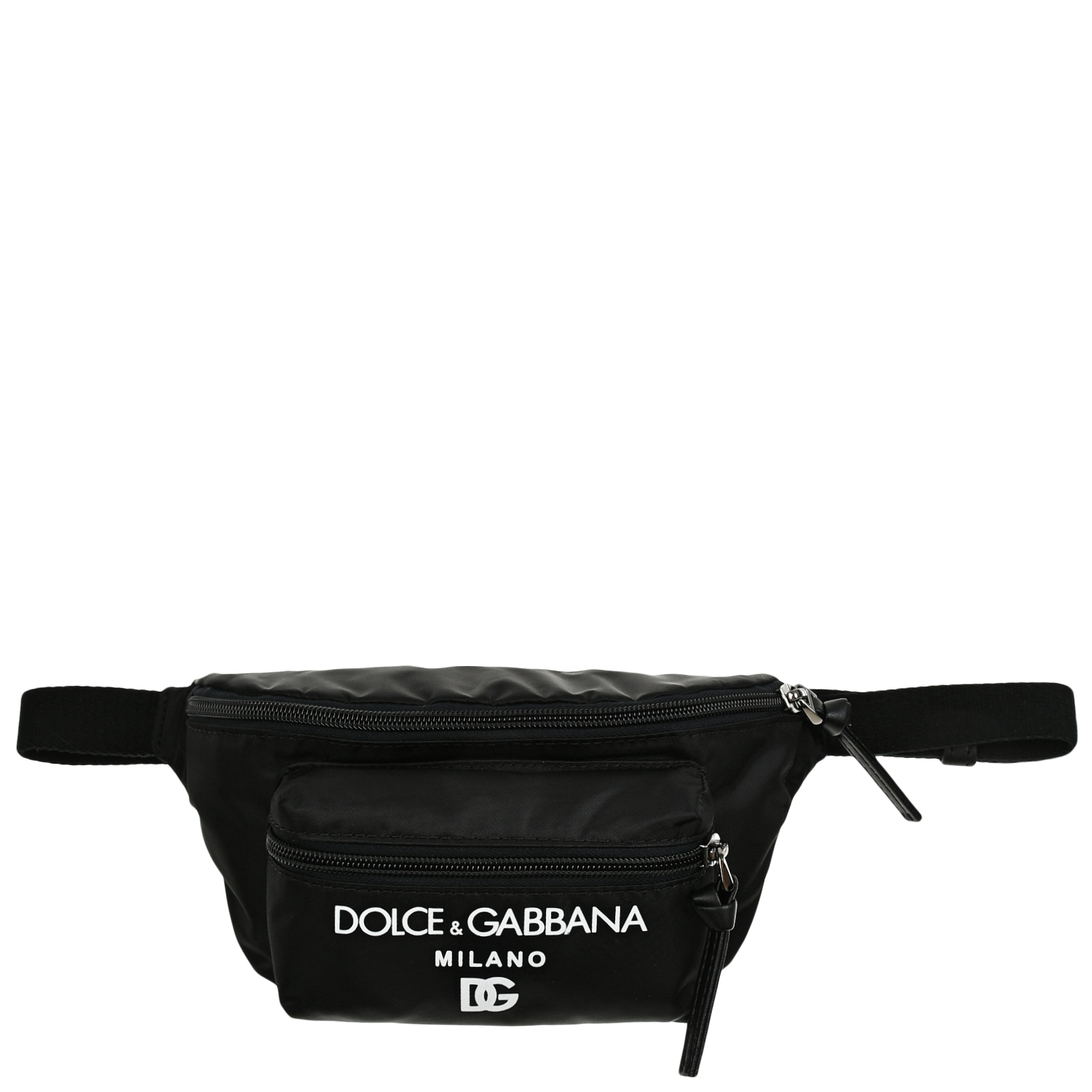 Поясная сумка с белым лого на кармане Dolce&Gabbana, размер unica, цвет черный - фото 1