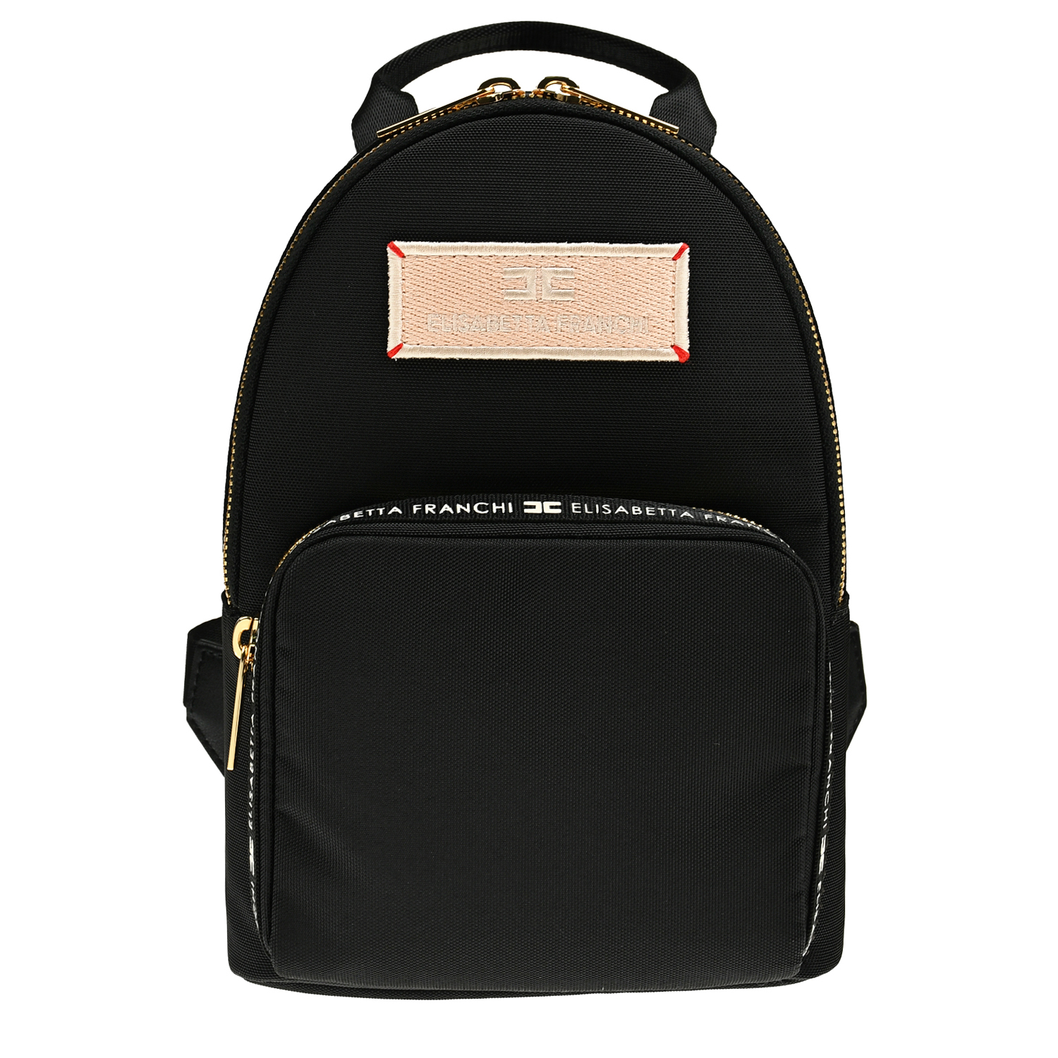 Рюкзак на молнии с логотипом, черный Elisabetta Franchi la mia bambina, размер unica, цвет нет цвета