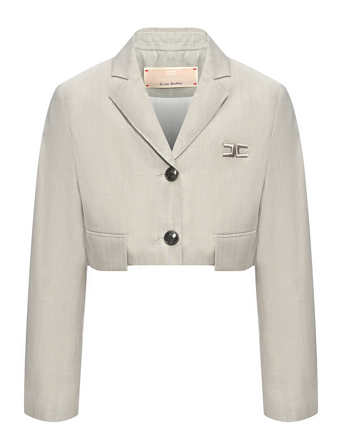 Укороченный пиджак с лого Elisabetta Franchi la mia bambina, размер 140, цвет нет цвета - фото 1