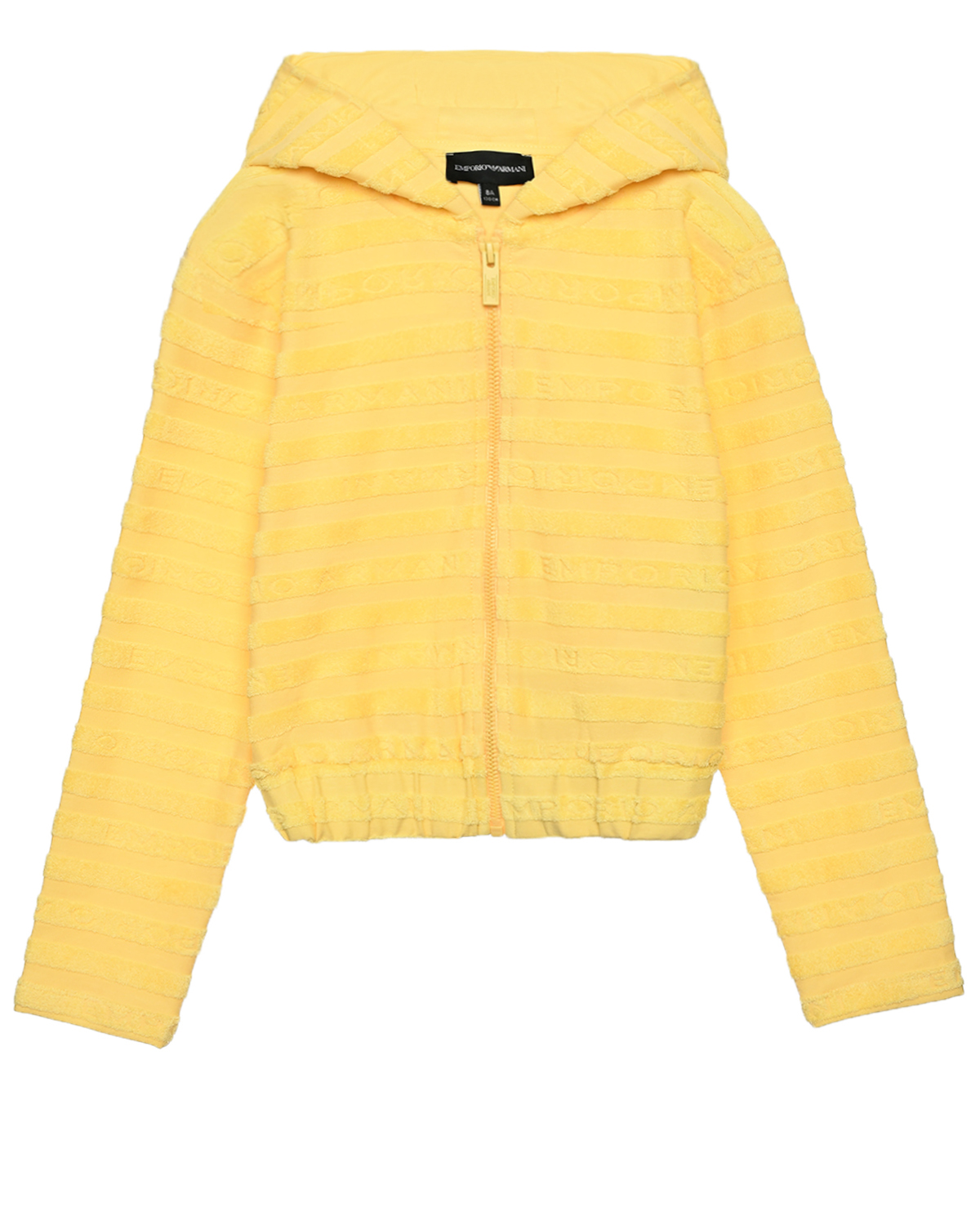 Куртка спортивная с капюшоном в махровую полоску, желтая Emporio Armani