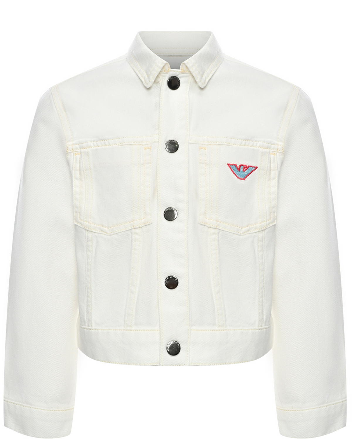 Джинсовая куртка, белая Emporio Armani, размер 104, цвет белый