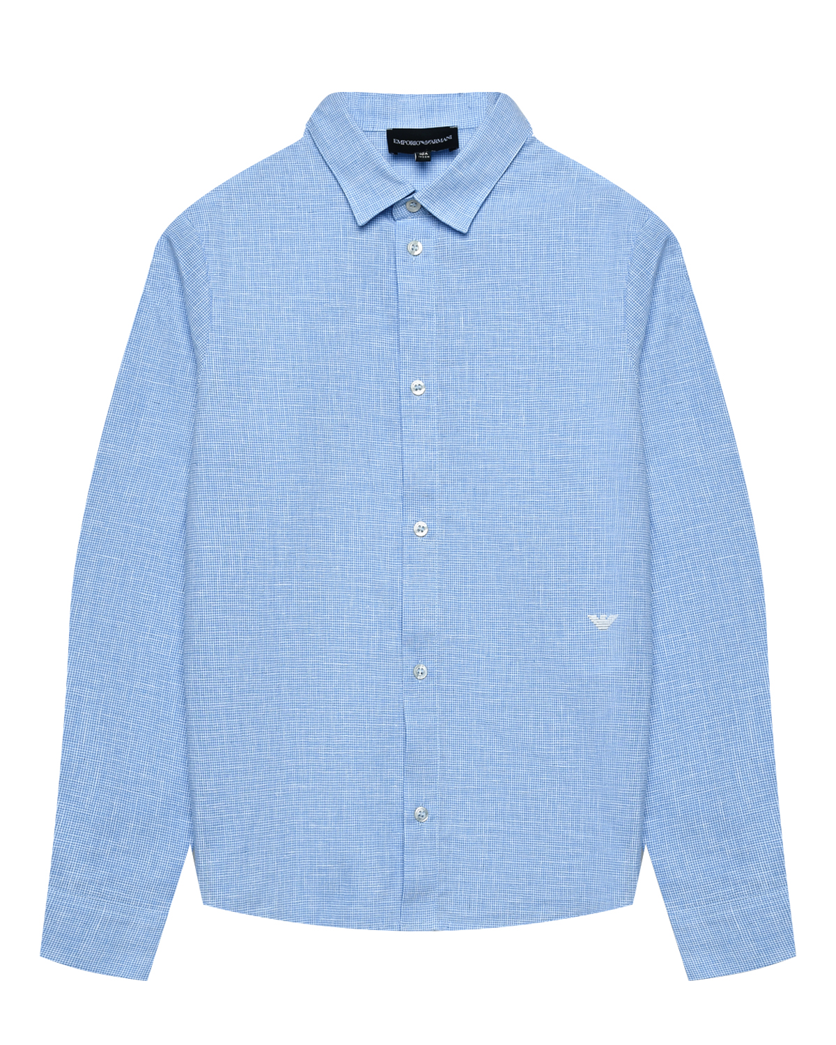 Рубашка с длинными рукавами, голубая Emporio Armani, размер 176, цвет нет цвета