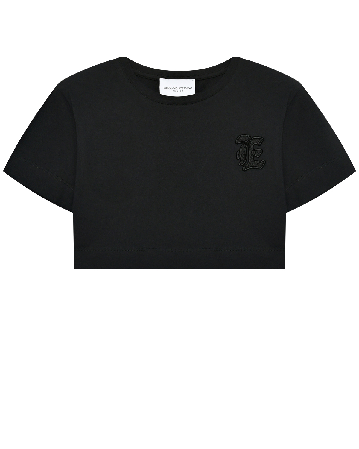 Укороченная футболка с лого в тон Ermanno Scervino, размер 152, цвет нет цвета - фото 1
