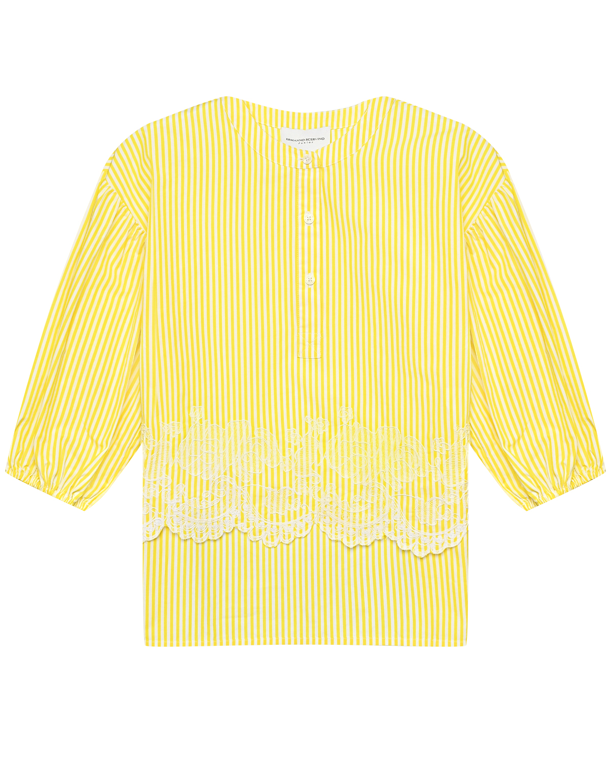 Блуза в полоску с кружевной отделкой Ermanno Scervino