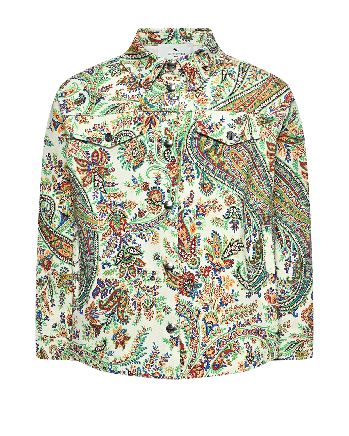 Джинсовая куртка со сплошным принтом "пейсли" Etro, размер 176, цвет нет цвета - фото 1