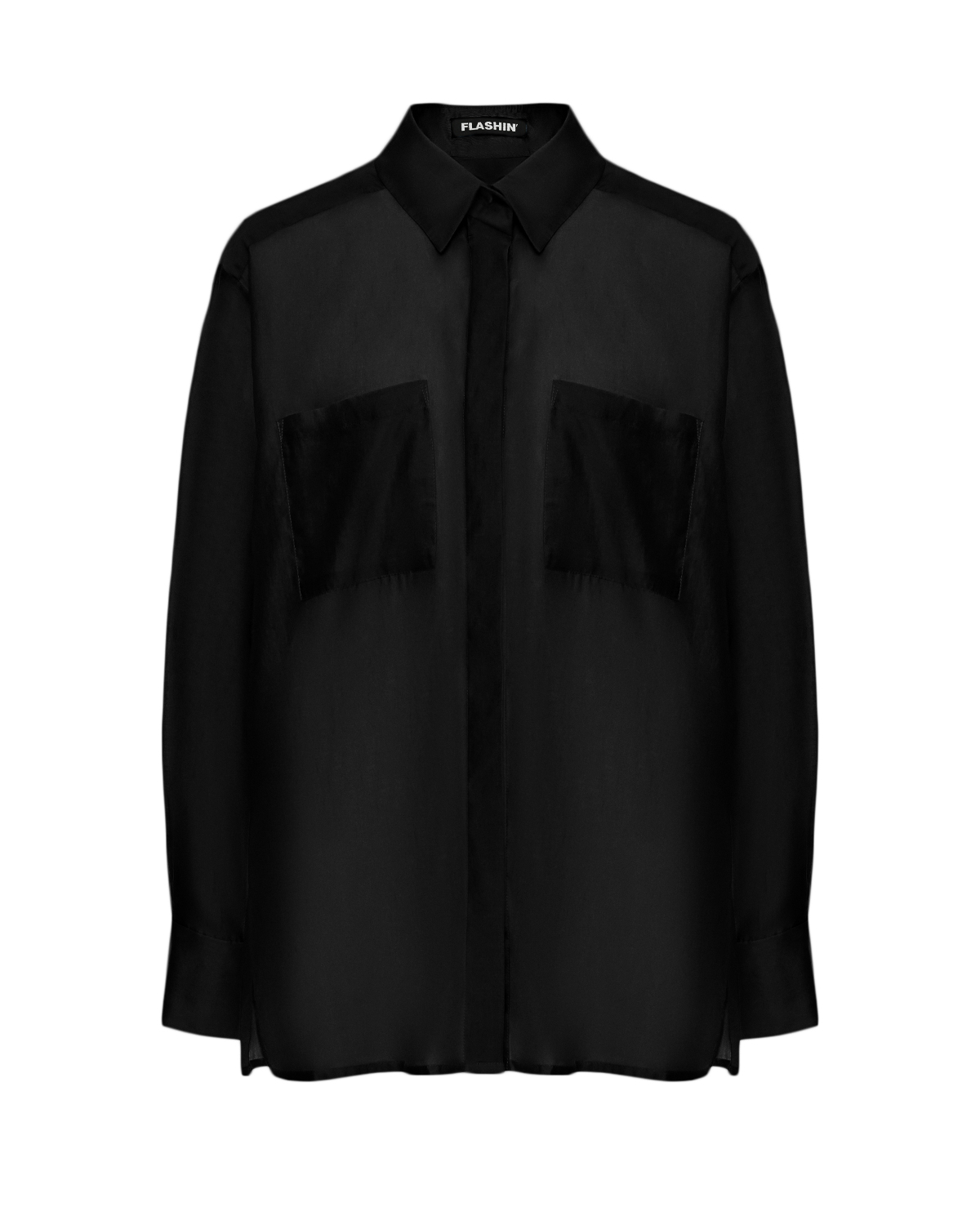 Батистовая рубашка, черная Flashin, размер 38, цвет нет цвета - фото 1