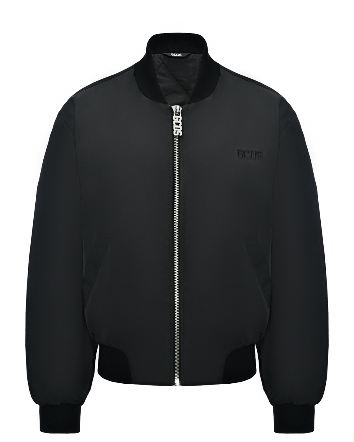 Куртка-бомбер, черная GCDS, размер 44, цвет черный