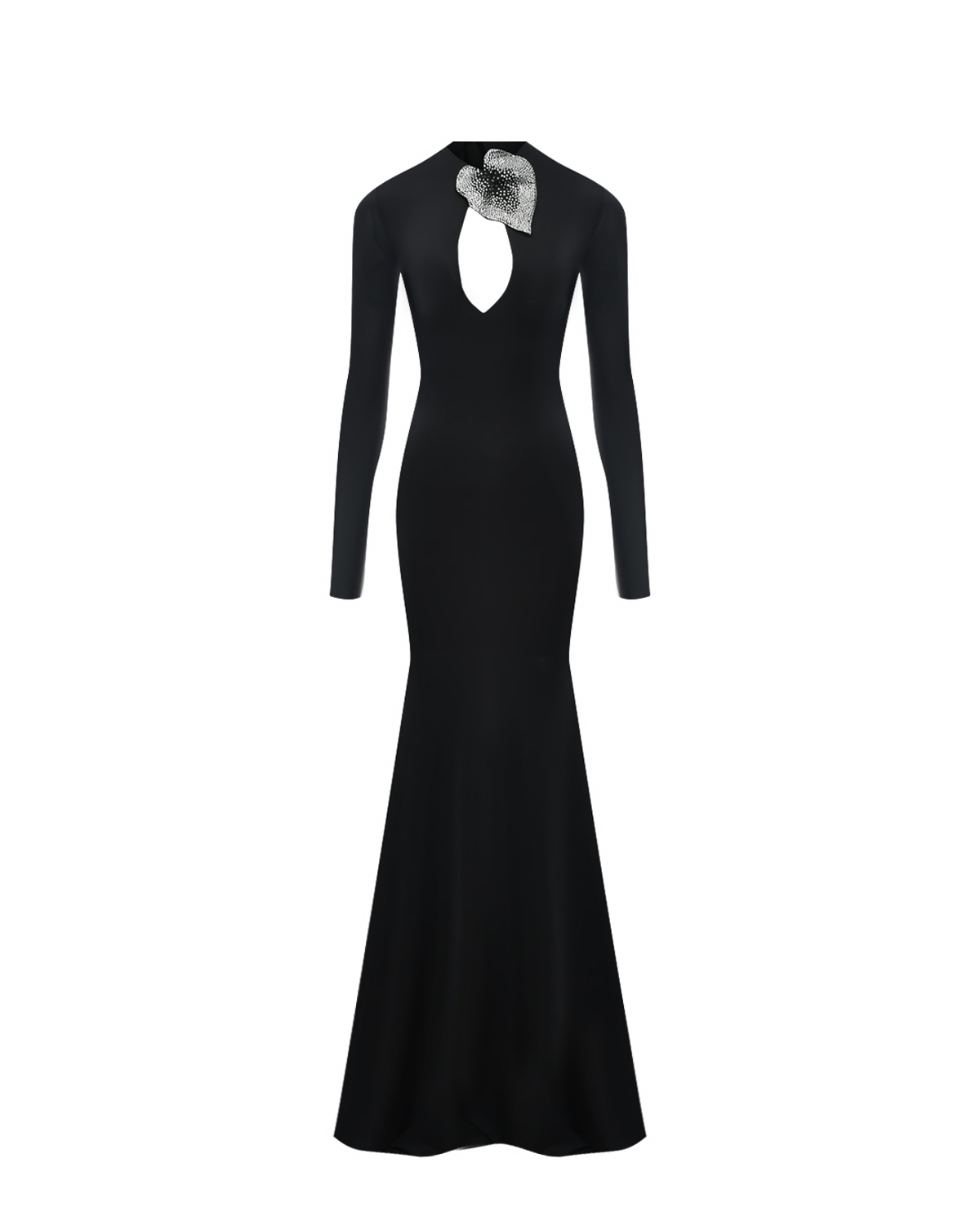 Платье со шлейфом, черное Giuseppe di Morabito, размер 42, цвет черный - фото 1