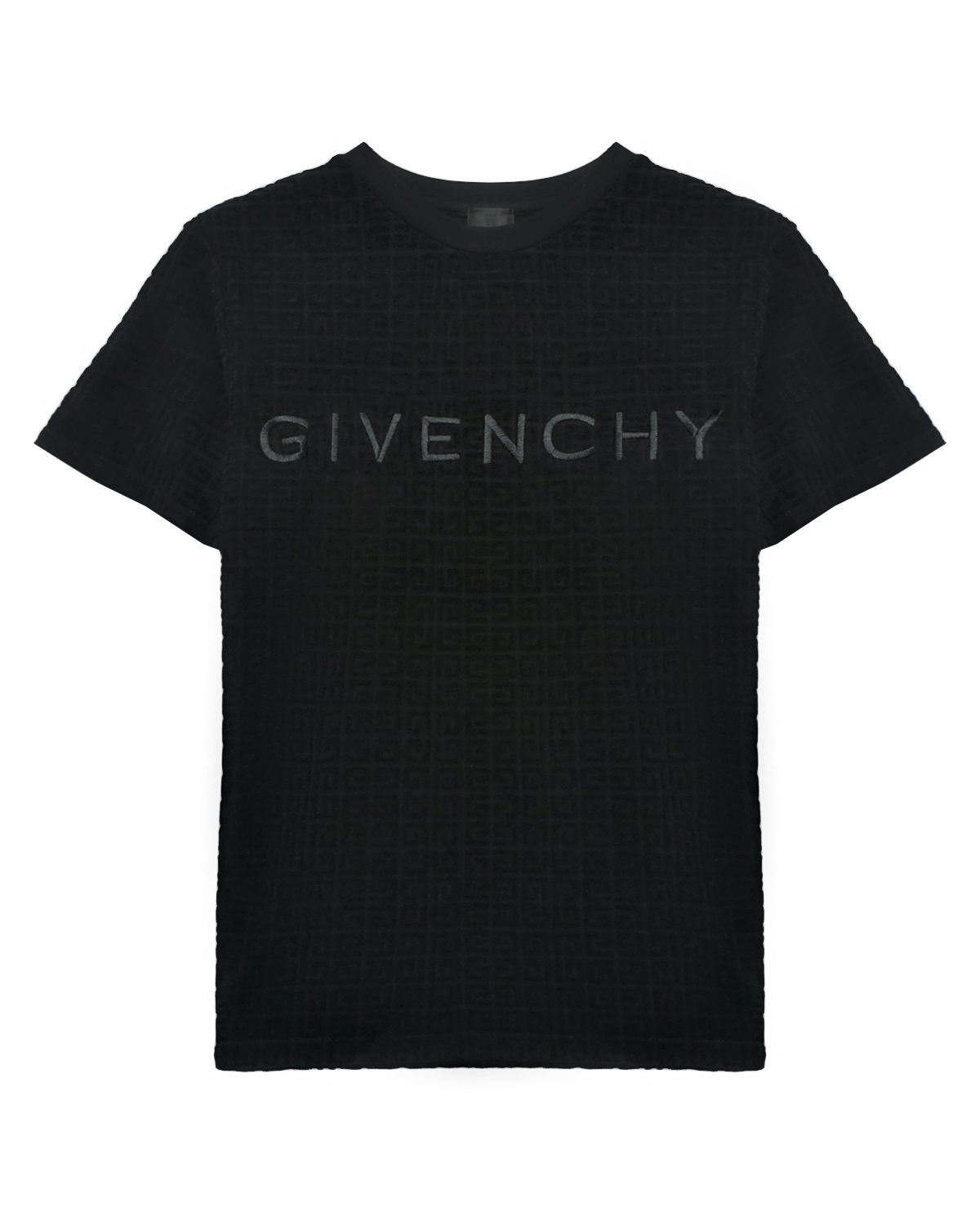 Футболка велюровая со сплошным лого Givenchy, размер 140, цвет нет цвета