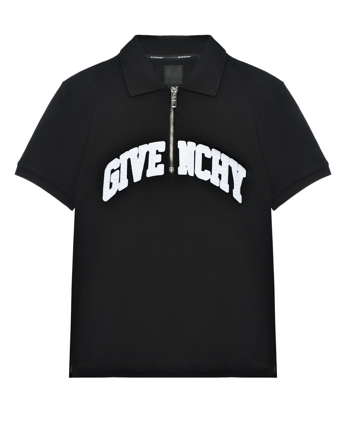 Футболка-поло на молнии с логотипом, черная Givenchy, размер 140, цвет нет цвета