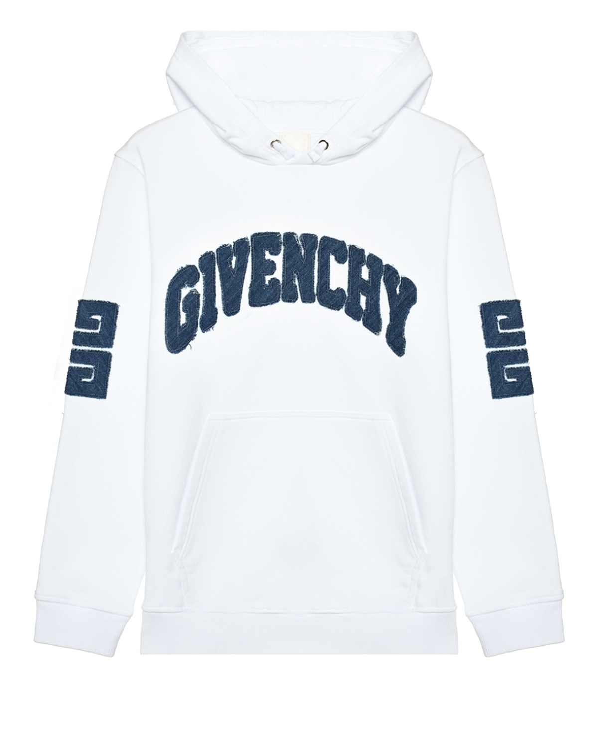 Толстовка-худи с капюшоном и логотипом, белая Givenchy, размер 152, цвет нет цвета