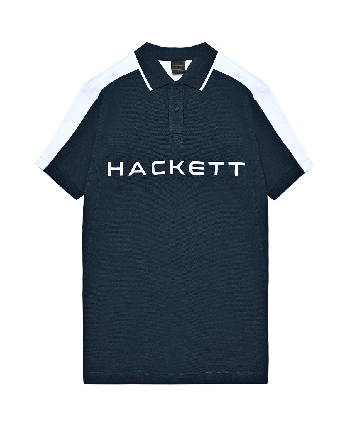 Футболка-поло синяя с белым лого Hackett London, размер 176, цвет нет цвета