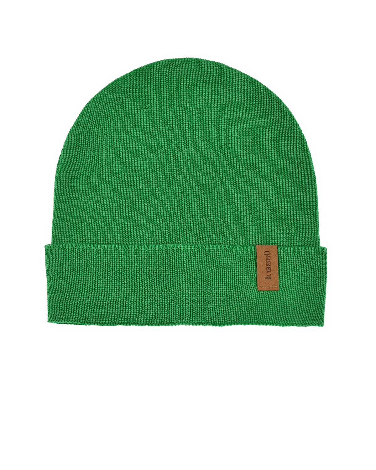 Шапка с отворотом, зеленая Il Trenino светло зеленая шапка с нашивкой смайл il trenino